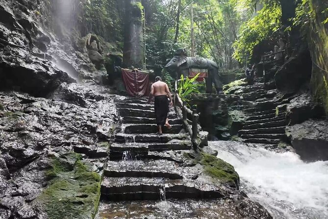 Atman Bali Journey water blessing - Eating nasi goreng and pepes ikan afterward