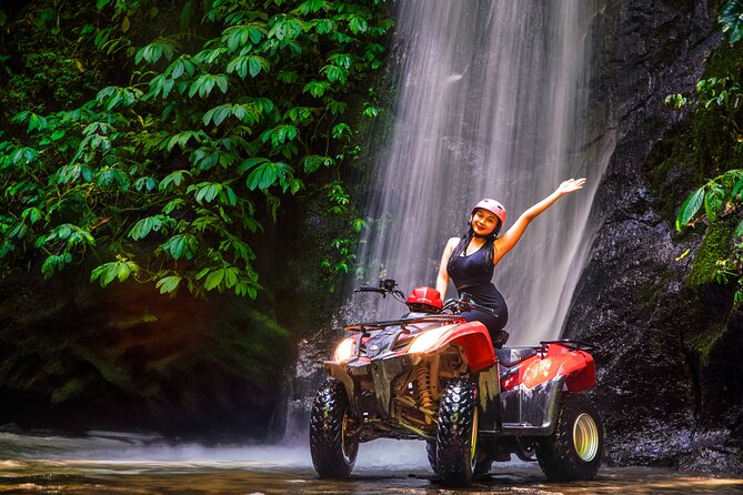 ATV Quad Bike Kuber Through Waterfall, Tunnel And Rice Field - Farms, jungle, and traditional villages