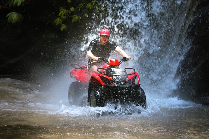 ATV Quad Bike Kuber Through Waterfall, Tunnel And Rice Field - A guide makes the difference