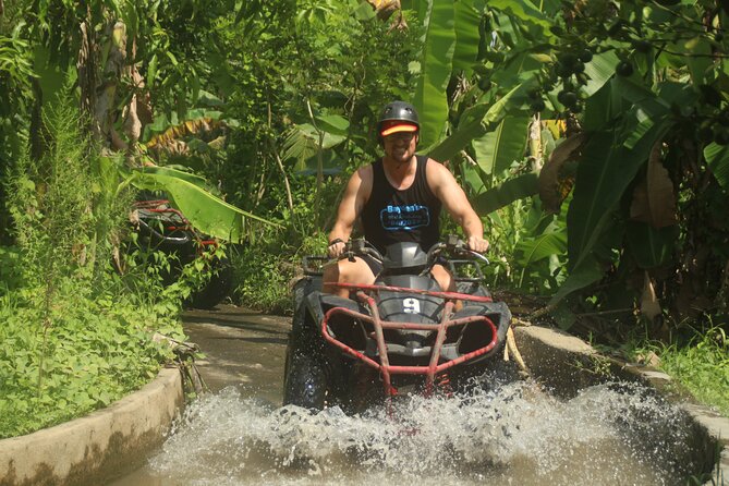 ATV Quad Bike Through Tunnel and Waterfall - Through Rice Fields, Trees, and the Tunnel