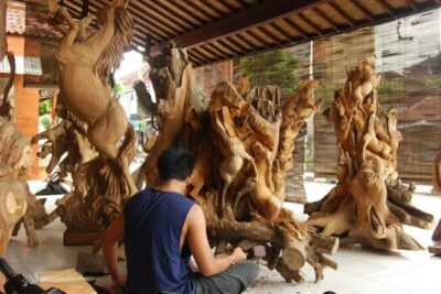 Bali Arts shopping with temples-waterfall visit.