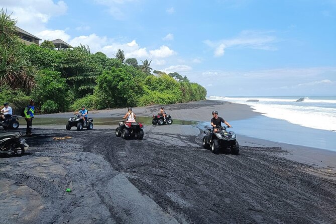 Bali ATV Ride In the beach black sand atv tour - The black-sand beach section