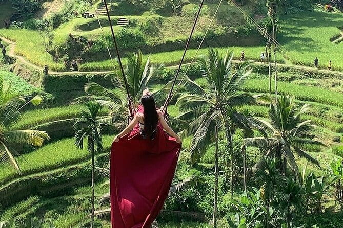 Bali Ubud Tour Monkey Forest, Waterfall, Temple & Rice Terrace - Cooling off at Kanto Lampo Waterfall