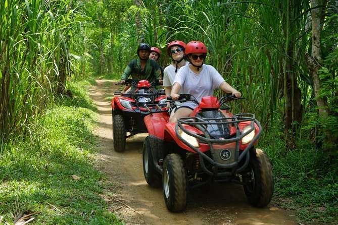 Jungle ATV Quad Bike Through Gorilla Face Cave - Riding through jungle, fields, water, and mud