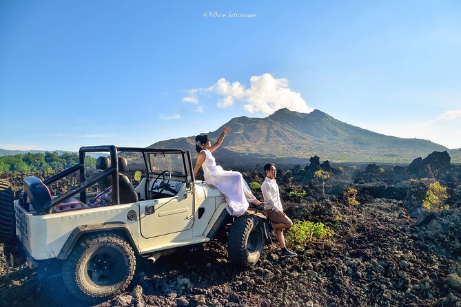 Mount Batur Jeep Tour - The 1964 lava flow and the working side of Mount Batur