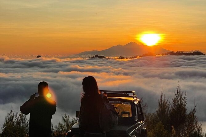Mount Batur Jeep Tour: Sunrise, Black Lava,Black Sand &Hot Spring - Sunrise from the Jeep viewpoint