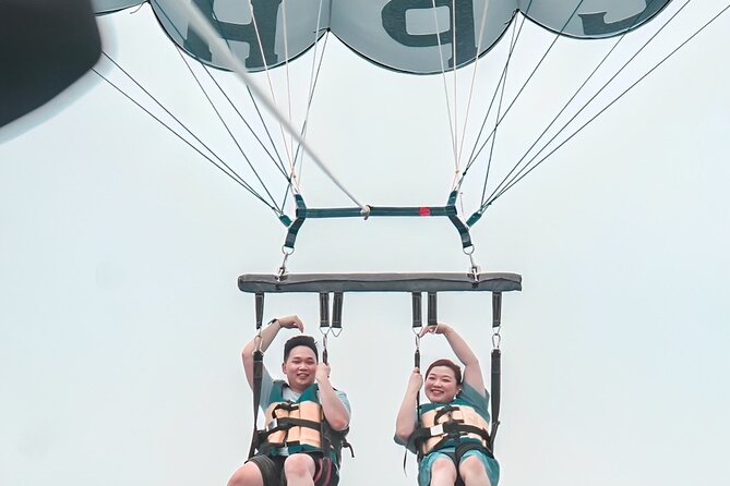 Private Bali Romantic Couple Tour with Parasailing Adventure - Tandem parasailing at Tanjung Benoa