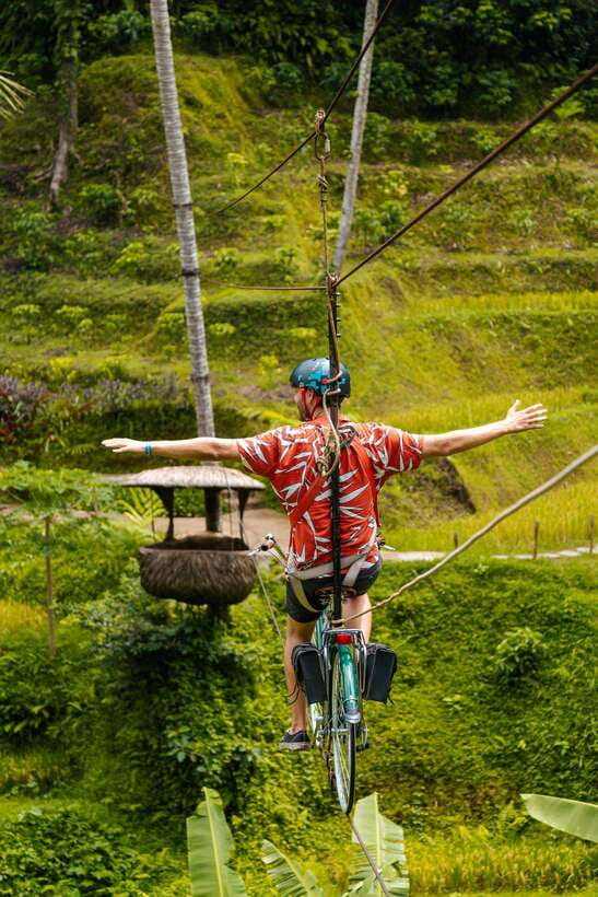 Ubud: Alas Harum Day-Pass, Swing, Sky Bike & Flying Fox - Pedaling 15 Meters Up on the Sky Bike