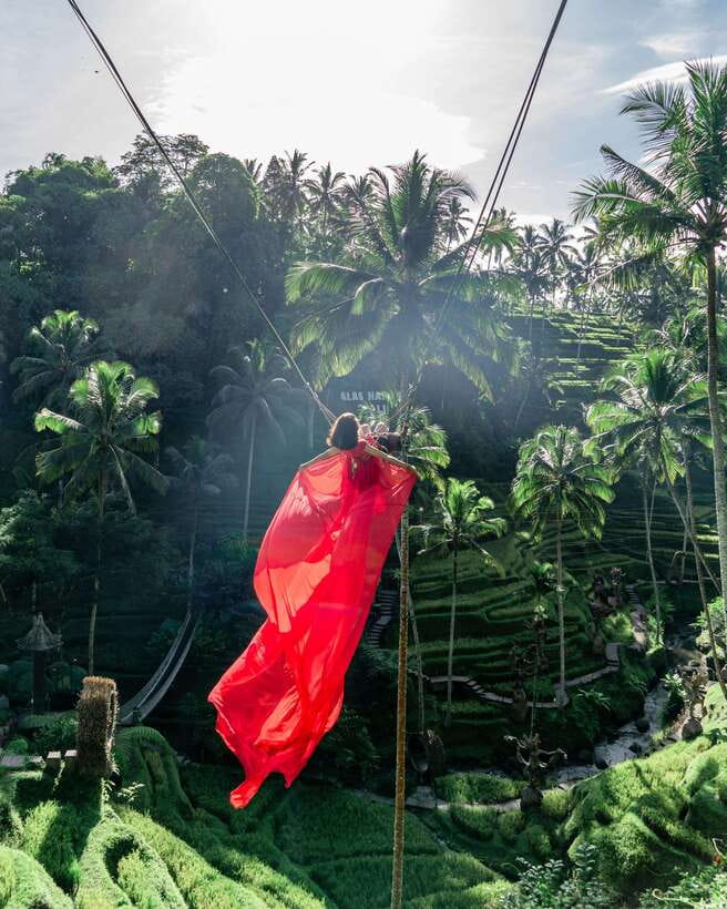 Ubud: Alas Harum Day-Pass, Swing, Sky Bike & Flying Fox - A 300-Meter Flying Fox Over the Fields