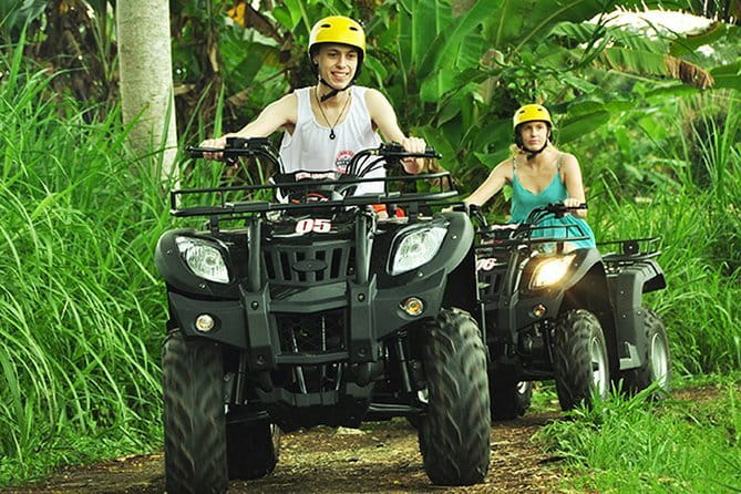 Ubud ATV Ride with Waterfall, Dragon Cave & Lunch – 2 Hours - The waterfall and Bali’s carved cliff walls