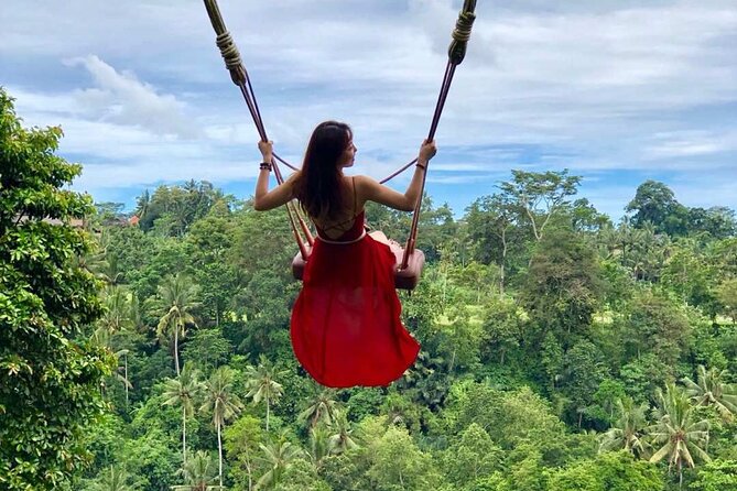 Ubud: Swing - Monkey Forest - Waterfall - Temple - Rice Terraces - Art Crafts - Tegallalang Rice Terrace: pretty views and working fields
