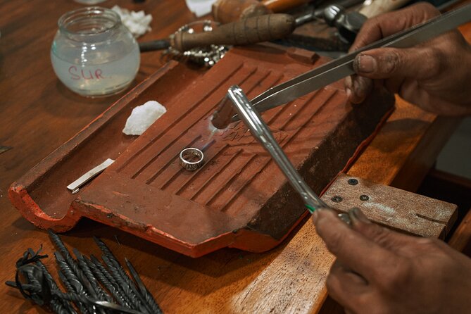Ubud Town Center Silver Class - Create Your Own Silver Jewelry - Sanding away the rough edges